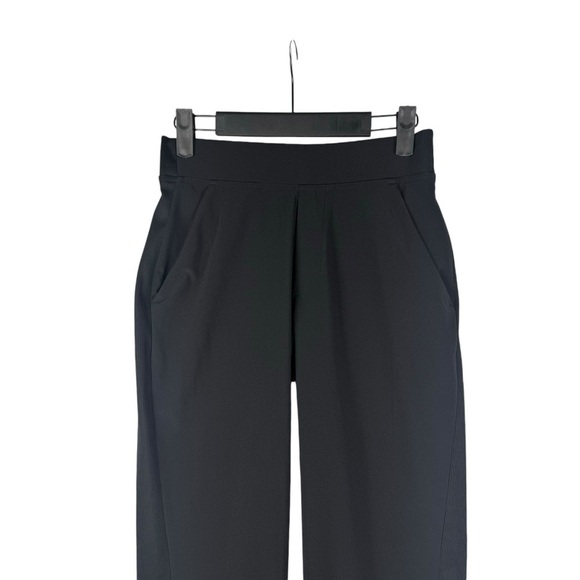 Athleta Brooklyn Ankle Pant Size 00 Black Pull on Slim Leg Knit Ribbed Panels - Picture 5 of 10